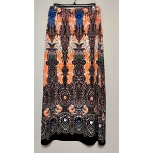 Boho Chic Paisley Maxi Skirt Medium Baroque Festivalcore‎ Y2K Retro 70s Hippie